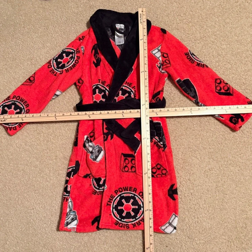 Lego Star Wars Boys Red Darth‎ Vader Fleece Bathrobe Robe Size S Small 6-7